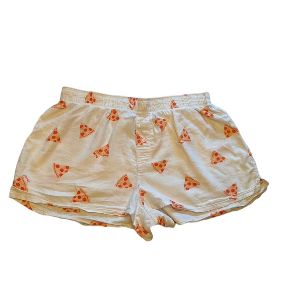 PINK Victoria's Secret pizza print pajama shorts Size Medium EUC